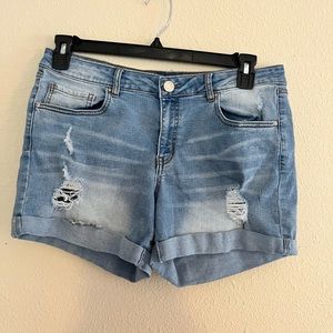 Blue denim shorts